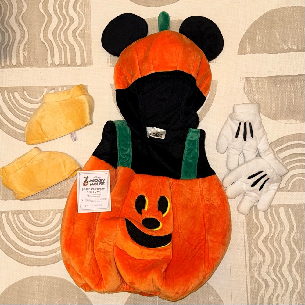 Pottery Barn Kids Disney Mickey Mouse and Friends Pumpkin Baby Costume - Picture 3 of 7